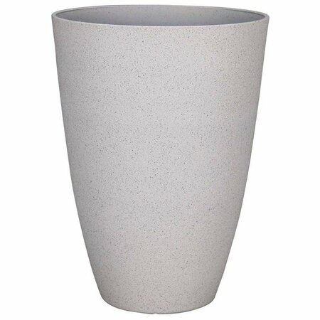 L&G SOLUTIONS 21.9 in. H X 16 in. D Polyresin Speckle Tall Planter White PVC2016SWI